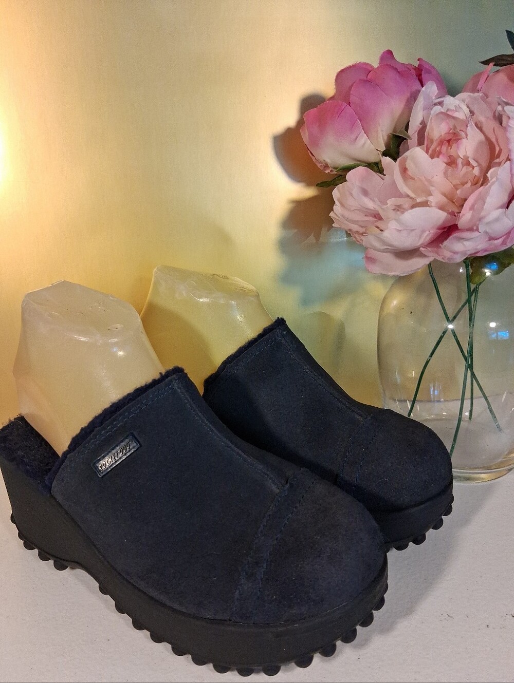 Rocket Dog Women's Shoes Navy Blue Suede Leather Comfort Wadge Casual Clogs 6 36